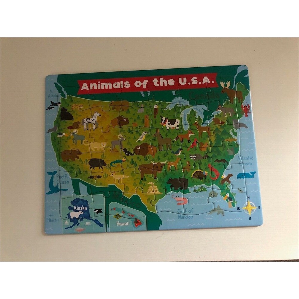 Animals of the United States 36 Piece Jigsaw Puzzle Ex. Cond.